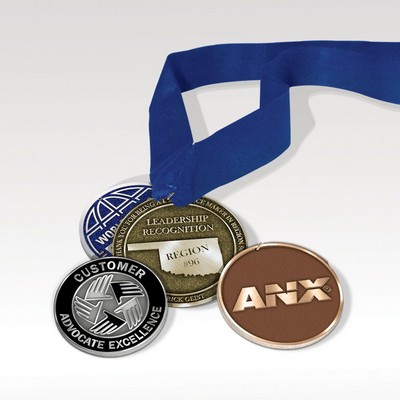 Zinc Medallion with Ribbon - Deep Relief 2-1/4" dia